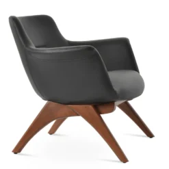 Bottega X Wood Lounge Chair -Chair Funiture Shop BottegaX BlackPU