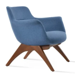 Bottega X Wood Lounge Chair -Chair Funiture Shop BottegaX PetrolBlue