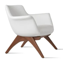 Bottega X Wood Lounge Chair -Chair Funiture Shop BottegaX WhitePU
