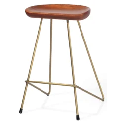 Cattelan Stool -Chair Funiture Shop CATTELAN BAR ASH ANTIQUE BRUSHED SEAT GOLD FRAME 2