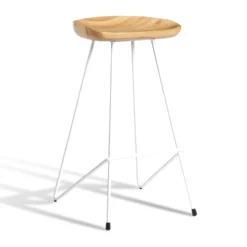 Cattelan Stool -Chair Funiture Shop CATTELAN BAR ASH NATURAL SEAT WHITE FRAME