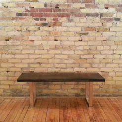 Heritage Maple Live Edge Benches - 15" X 50" -Chair Funiture Shop Davis Live Edge Maple Front