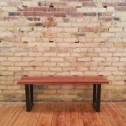 Walnut Benches - 15" X 50" -Chair Funiture Shop Davis Walnut Front