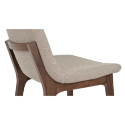 Eiffel Wood Dining Chair -Chair Funiture Shop Eiffel BeigeBoucleFabric AmericanWalnut 4
