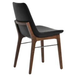 Eiffel Wood Dining Chair -Chair Funiture Shop Eiffel BlackGenuineLeatherette AmericanWalnut