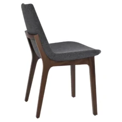Eiffel Wood Dining Chair -Chair Funiture Shop Eiffel DarkGreyWool AmericanWalnut