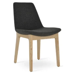 Eiffel Wood Dining Chair -Chair Funiture Shop Eiffel DarkGreyWool NaturalAsh