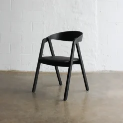 Guru Dining Chair - Upholstered Seat -Chair Funiture Shop Guru Black A