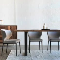 Thurston Fabric Dining Chair With Walnut Wood Imprint Metal Base -Chair Funiture Shop IMG 4995 dbb010a4 0f11 4d82 ba5a f989d17dd611