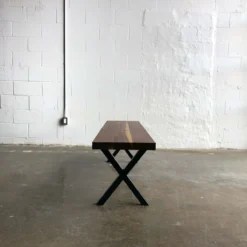 Walnut Logan Bench - Floor Model -Chair Funiture Shop IMG 7892