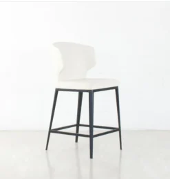 Thurston Leatherette Stool With Metal Base