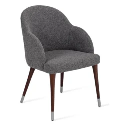 Chair Funiture Shop -Chair Funiture Shop alice armchair grey black boucle angled