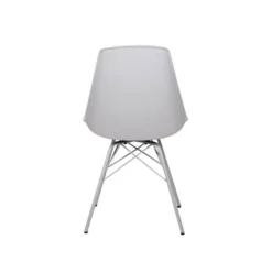 Angel Dining Chair -Chair Funiture Shop angel chair grey plastic seat with pad metal base back view 2