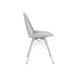 Angel Dining Chair -Chair Funiture Shop angel chair grey plastic seat with pad metal base second side view 2