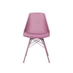 Angel Dining Chair -Chair Funiture Shop angel chair rose plastic seat with pad metal base front view