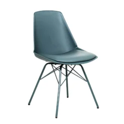 Angel Dining Chair -Chair Funiture Shop angel chair teal plastic seat with pad metal base angled