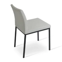 Aria Metal Dining Chair -Chair Funiture Shop aria metal dining chair light grey black base