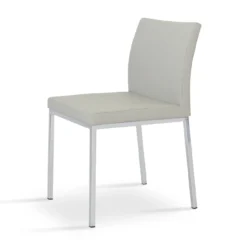 Aria Metal Dining Chair -Chair Funiture Shop aria metal dining chair light grey stainless steel base