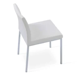 Aria Metal Dining Chair -Chair Funiture Shop aria metal dining chair white chrome base