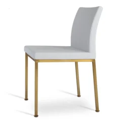 Aria Metal Dining Chair -Chair Funiture Shop aria metal dining chair white gold base