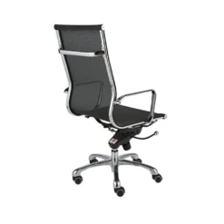 High Back Mesh Office Chair -Chair Funiture Shop black high back mesh office chair diagonal back view