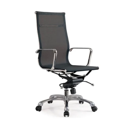 High Back Mesh Office Chair -Chair Funiture Shop black high back mesh office chair diagonal view 1 3820135f fe4e 4f12 87c7 6ea71999fa99