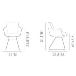 Bottega Wire Arm Chair -Chair Funiture Shop bottega wire arm chair dark dimensions