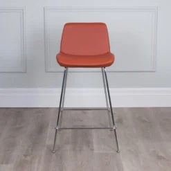 Capri Stool -Chair Funiture Shop capri stool terracotta chrome front
