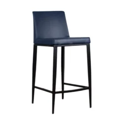 Celine Stool With Black Base -Chair Funiture Shop celine stool blue black base