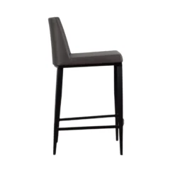 Celine Stool With Black Base -Chair Funiture Shop celine stool charcoal black base side