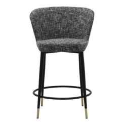 Constance Counter Stool -Chair Funiture Shop constance counter stool black white fabric front
