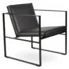 Cube Metal Lounge Armchair -Chair Funiture Shop cube metal lounge armchair black angled