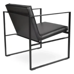 Cube Metal Lounge Armchair -Chair Funiture Shop cube metal lounge armchair black back angled