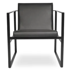 Cube Metal Lounge Armchair -Chair Funiture Shop cube metal lounge armchair black front