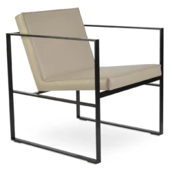 Cube Metal Lounge Armchair -Chair Funiture Shop cube metal lounge armchair bone angled