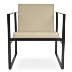 Cube Metal Lounge Armchair -Chair Funiture Shop cube metal lounge armchair bone front