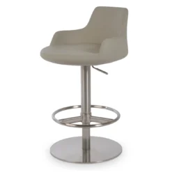 Dervish Piston Stool 14 Dervish Piston Stool -Chair Funiture Shop dervish piston light grey brushed stainless steel angled
