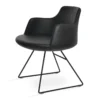 Dervish Wire Dining Chair -Chair Funiture Shop dervish wire dining chair black leatherette black base