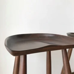 DJ Stool -Chair Funiture Shop dj stool close up maple dark brown