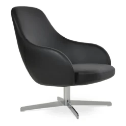 Gazel 4 Star Lounge Chair -Chair Funiture Shop gazel 4 star lounge chair black chrome angled