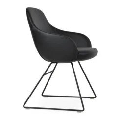 Gazel Wire Arm Dining Chair 15 Gazel Wire Arm Dining Chair -Chair Funiture Shop gazel wire arm dining chair black leatherette black base