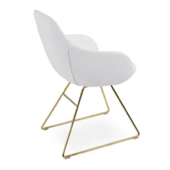 Gazel Wire Arm Dining Chair 14 Gazel Wire Arm Dining Chair -Chair Funiture Shop gazel wire arm dining chair white leatherette gold base