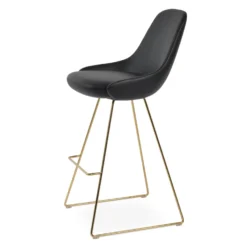 Gazel Wire Stool -Chair Funiture Shop gazel wire stool black leatherette gold