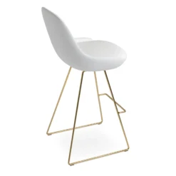 Gazel Wire Stool -Chair Funiture Shop gazel wire stool white leatherette gold