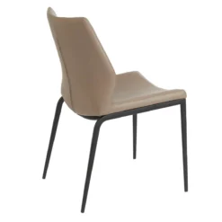 Kika Dining Chair -Chair Funiture Shop kika dining chair taupe leatherette side back