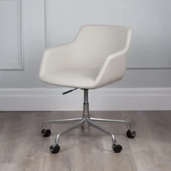 Leanna Office Chair -Chair Funiture Shop leanna office arm chair bone angled