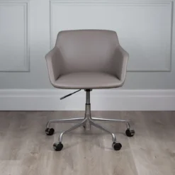 Leanna Office Chair -Chair Funiture Shop leanna office arm chair grey front