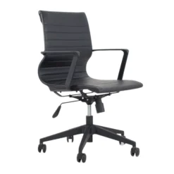Low Back Office Chair -Chair Funiture Shop low back office chair black nylon angled