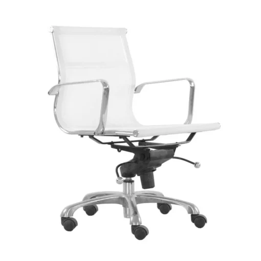 Low Back Mesh Office Chair -Chair Funiture Shop office low back mesh office chair white angled
