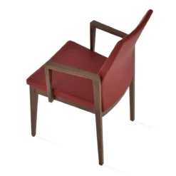 Pasha Wood Arm Chair -Chair Funiture Shop pasha arm red leatherette